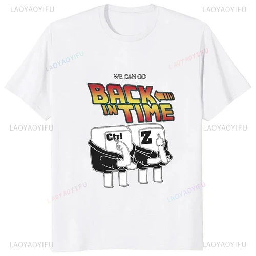 재밌는 여름 반팔 티셔츠, 캐주얼 패션, 느슨한 하라주쿠 남자 티, 지시와 함께 와도 나를 처리 할 수 없습니다