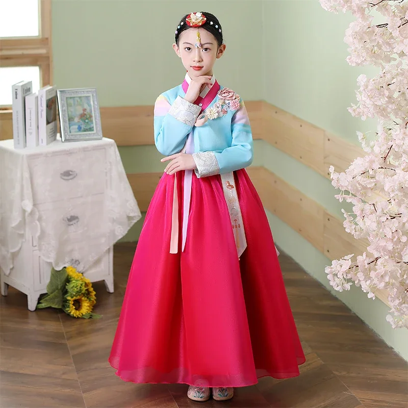 Kimono Frauen Mädchen Koreanische Hanbok Tanzkleid Ethnische Nationale Minderheit Kinder Leistung Tanzen Bühnenkostüm