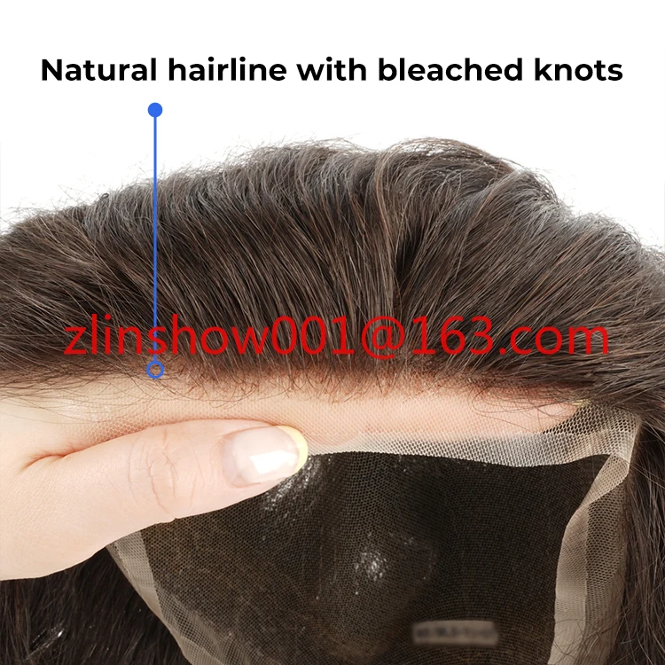 

Hair Custom Full French Lace Human Hair Replacement Men Toupee Wig Human Hair System