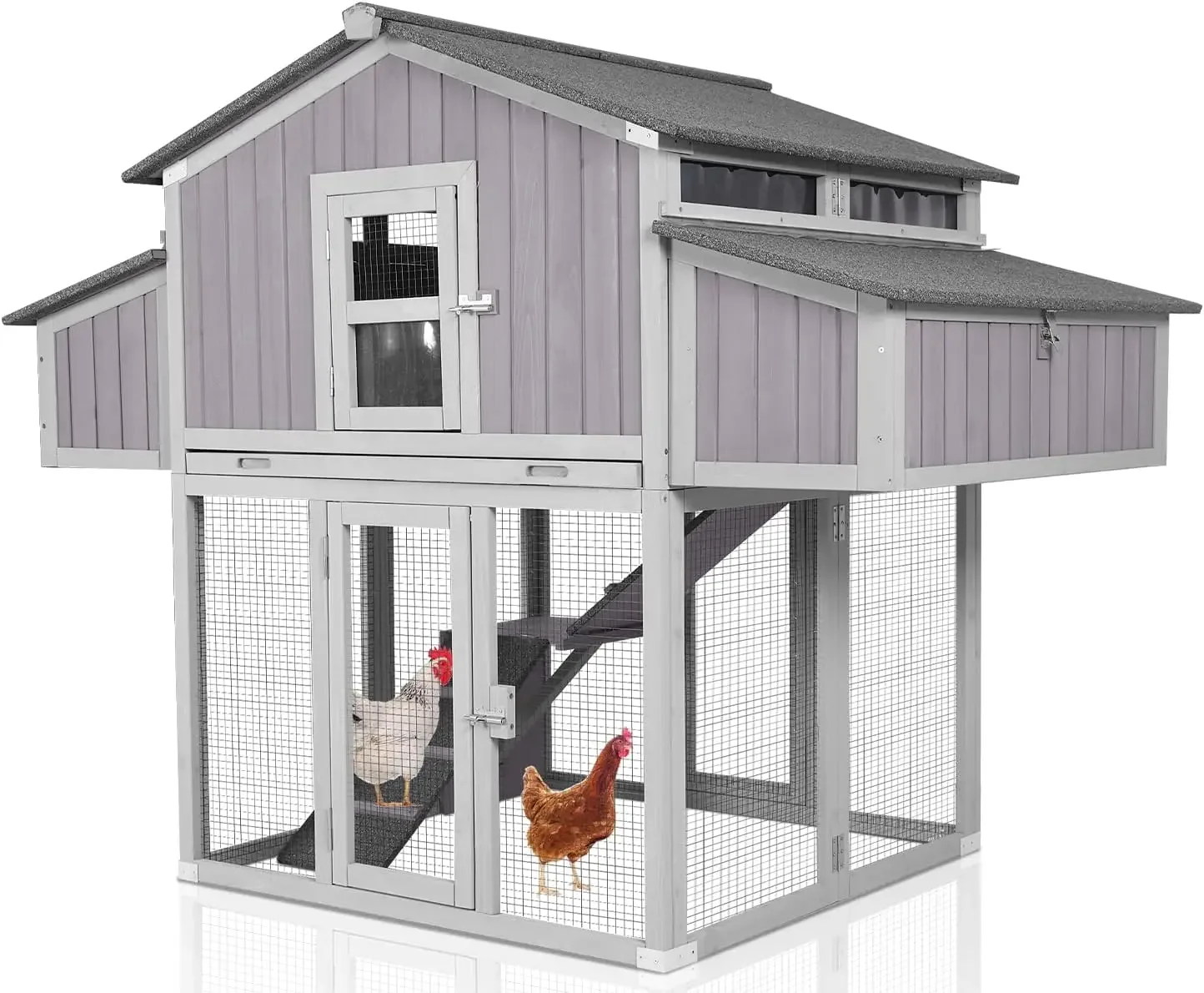 

Large Chicken Coop Folding Design Easy to Set Up Portable Chicken House for Outdoor with Two Nesting Box, Leakproof Pull-on