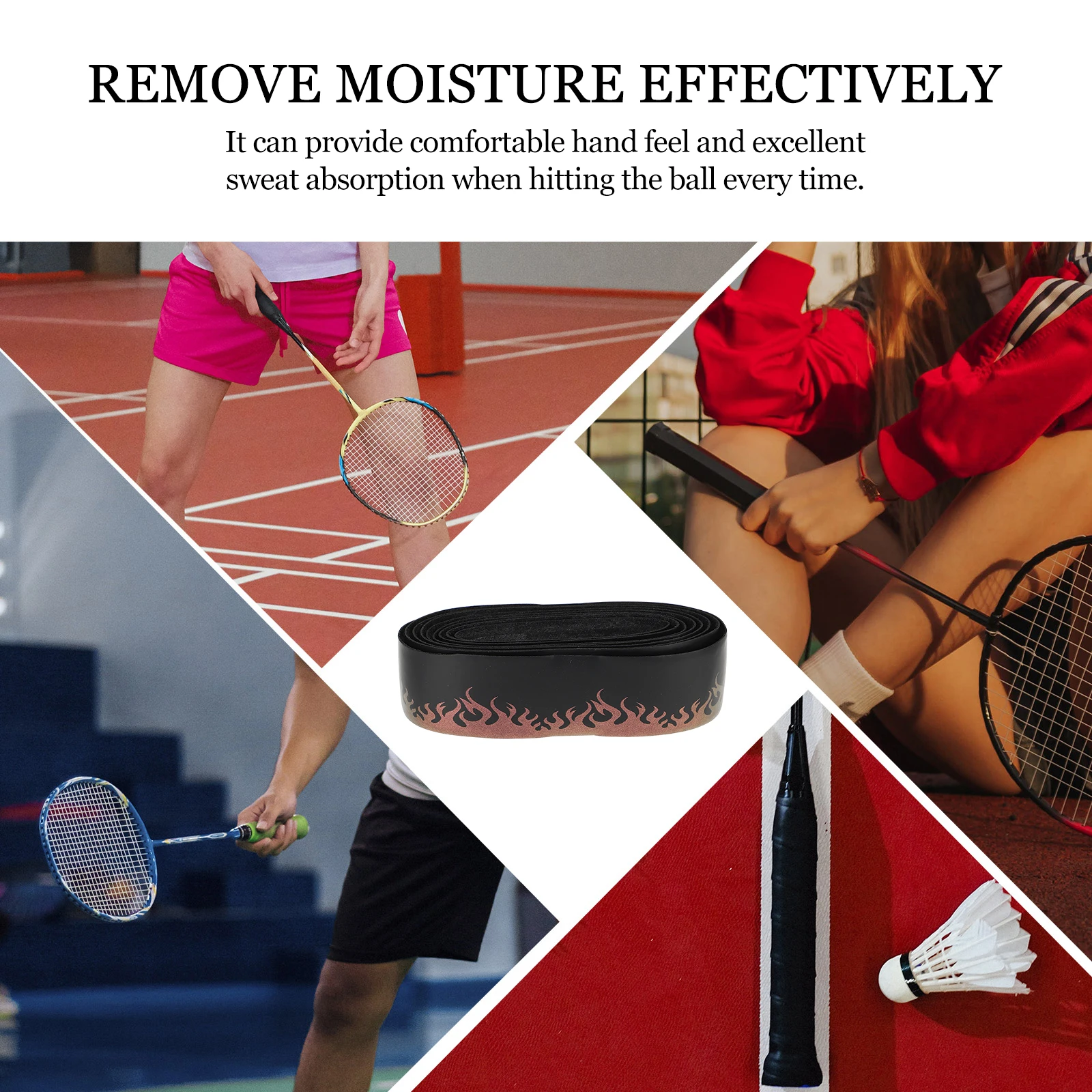 

PU Material Anti Slide Grip Tape for Tennis Racket Fishing Rod Flame Colorful Sweatb Long Life Breathable Comfortable H Feeling