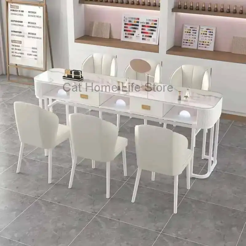 مجموعة أثاث ركن صالون تجميل الأظافر طاولات مانيكير يابانية احترافية لجامع الغبار أريدو EstetistaDesk Por #3