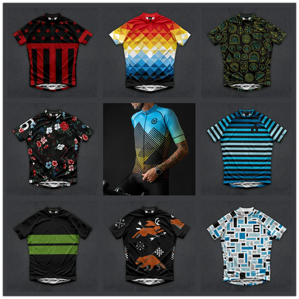 Twin Six 6 Team Mens Summer Wear Cycling Jersey Clothes Mtb Bike Mountain Road Bicycle Triathlon Short Sleeve Uniform Clothing