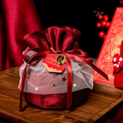

10pcs/30pcs Cattle Year Candy Bag Christmas Wedding Favor Candy Chocolate Bag Party Jewelry Velvet Bag For Packaing Gift