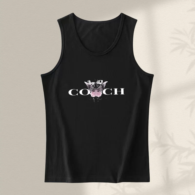 

25 New Women's Vest Summer Elastic Round Neck Top Sleeveless Printed Vest Versatile and Comfortable for Home and Outdoor Leisure
