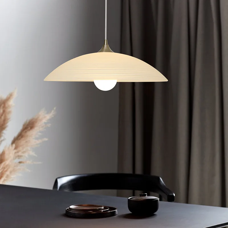 

Nordic Designer Flying Saucer Pendant Lights Water Patterned Glass Chandelier for Dining Room Bedroom Bar Cafe LED Lighting Lamp