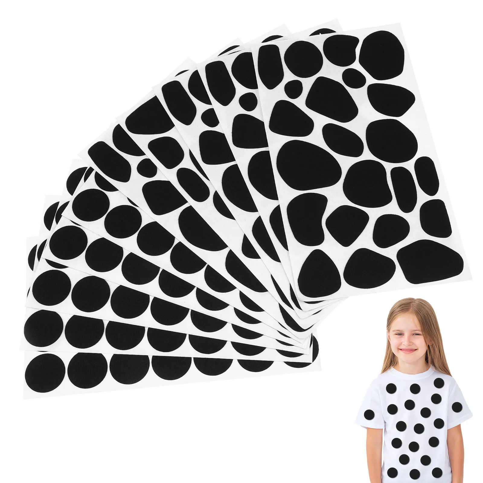 

10 Sheets Decorative Clothes Stickers Adhesive Felt Dots for Shirts Jackets Hats Bags Soft Felt Pads Craft Festival Fashion