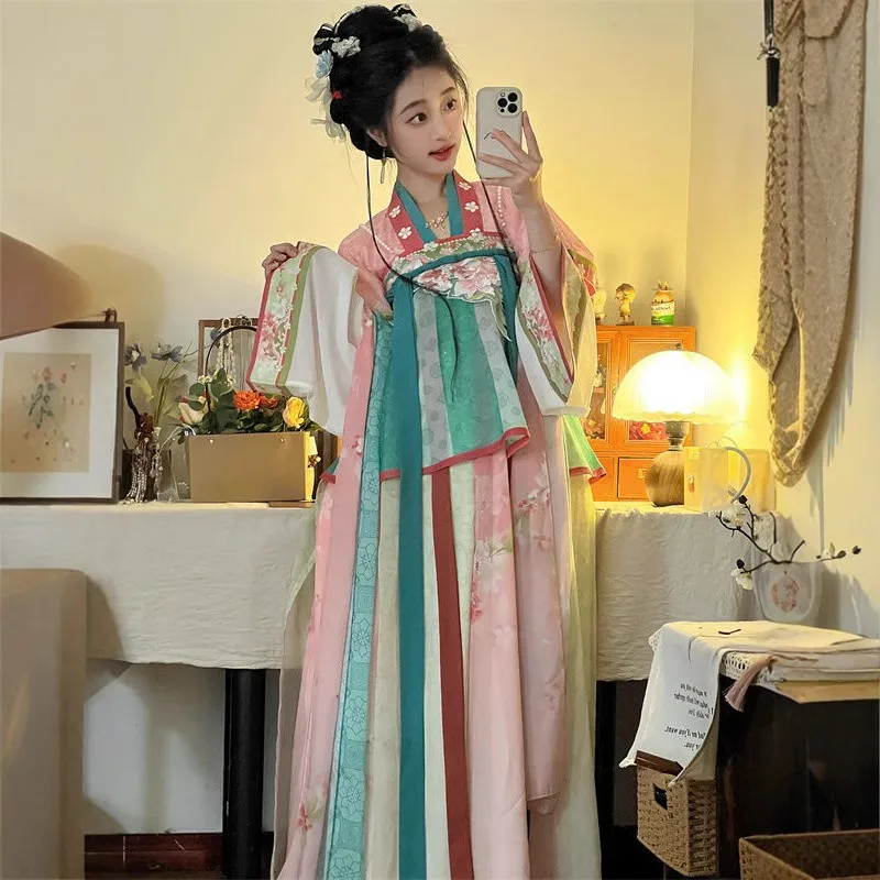 

Tang-made original Hanfu women's 2026 new chest-length broken skirt embroidered, belly and thin daily spring and summer suit