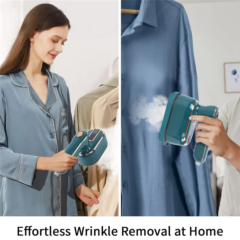 

ABZV-Портативный отпариватель для одежды — быстрый нагрев, компактный отпариватель для удаления морщин для всех тканей, вилка стандарта США, зеленая