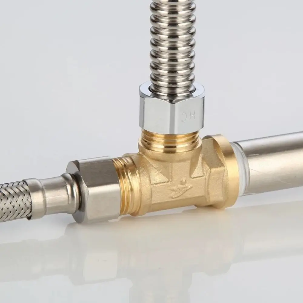 New 1/2 BSP Pneumatic Plumbing Connector Tee Type Male/Female Thread Brass Pipe Fitting Water Oil Gas Adapter