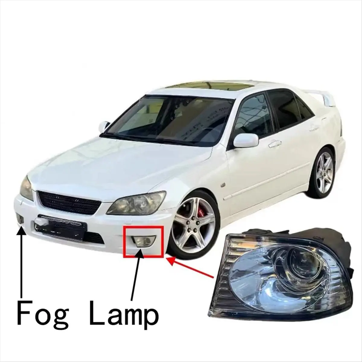 #68O Automotive Parts & Accessories,For Alteza for LEXUS IS300 1998-2005 Bumper Reflector Lamp NO Bulb (ABS)