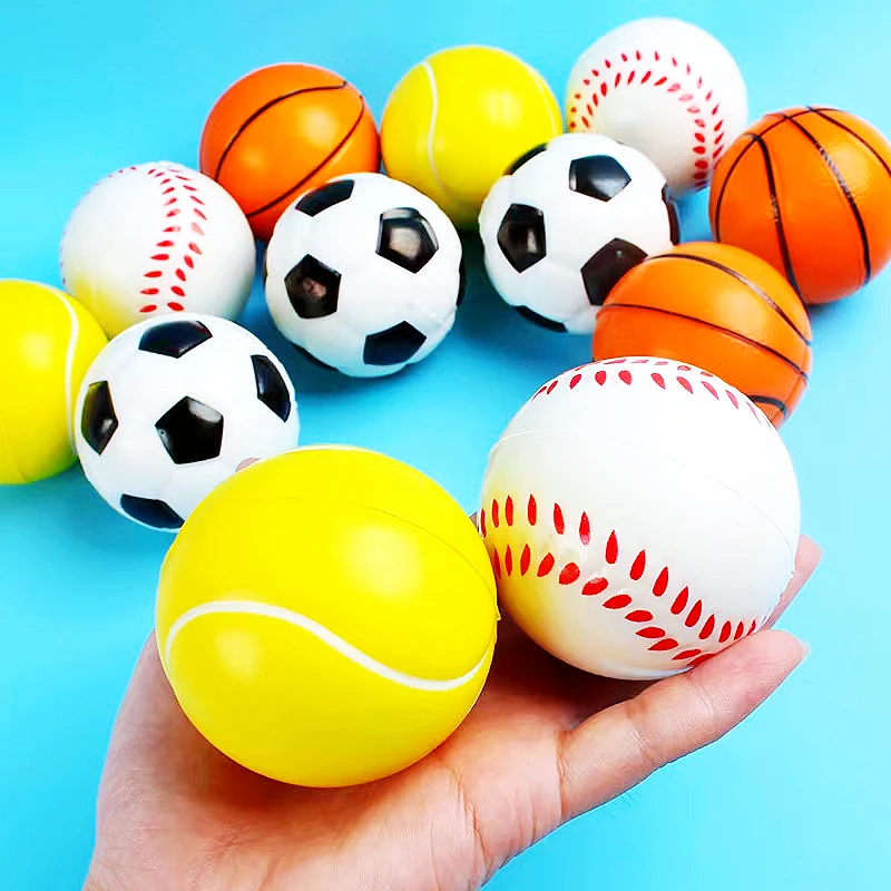 

12PCS 6CM 7 Patterns Soft Football Basketball Baseball Tennis Kids Birthday Party Gifts Pinata Filler Kids Toys Giveaway Favors