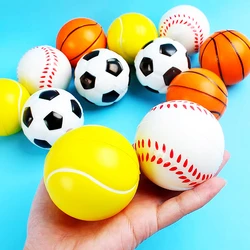 12PCS 6CM 7 Patterns Soft Football Basketball Baseball Tennis Kids Birthday Party Gifts Pinata Filler Kids Toys Giveaway Favors