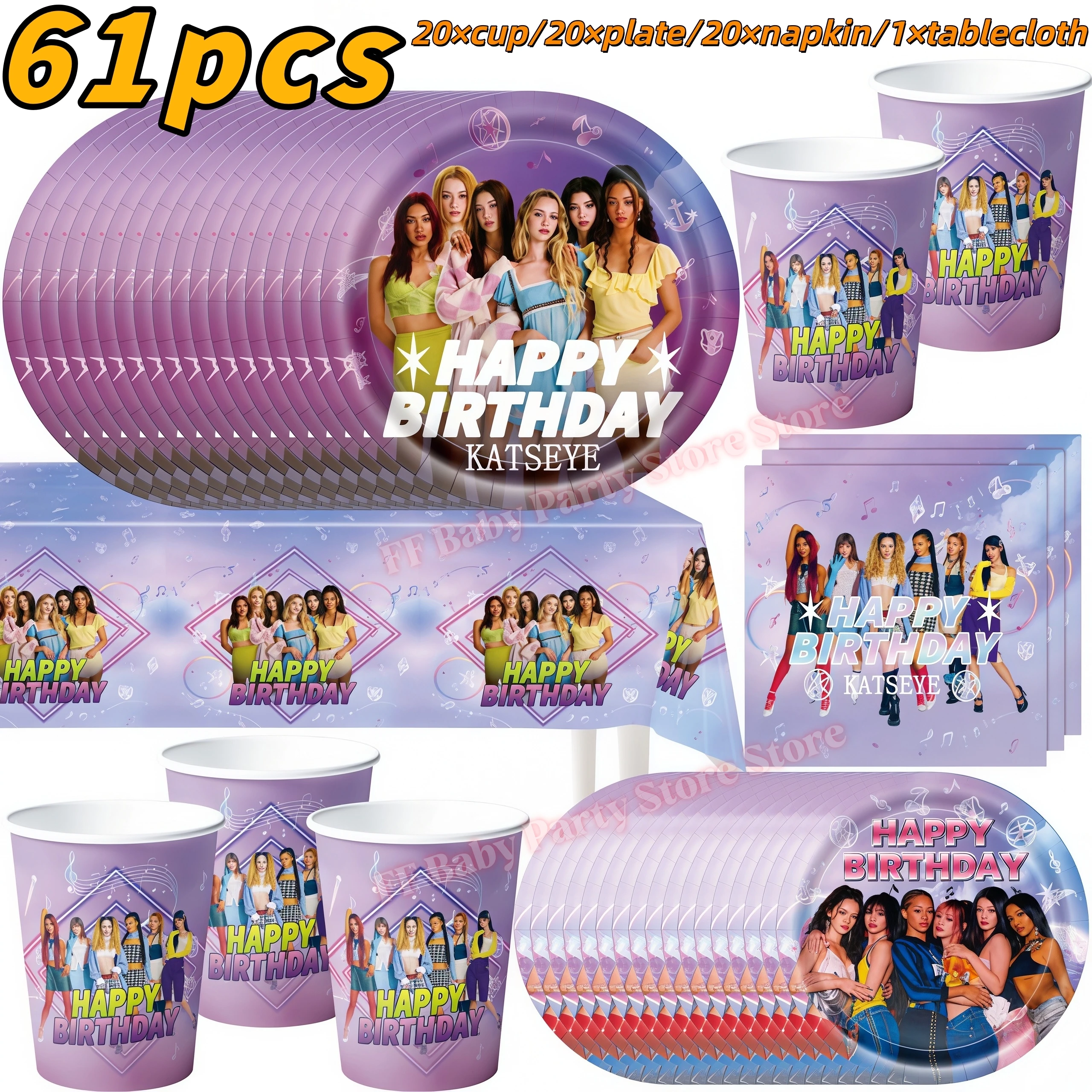 K&Katseye Geburtstagsparty-Dekoration: Ballons, Teller, Becher, Hintergrundbanner für K-Pop-Girl-Partys, Fan-Geschenke, Kinder-Idol-Event-Zubehör – Detail 32