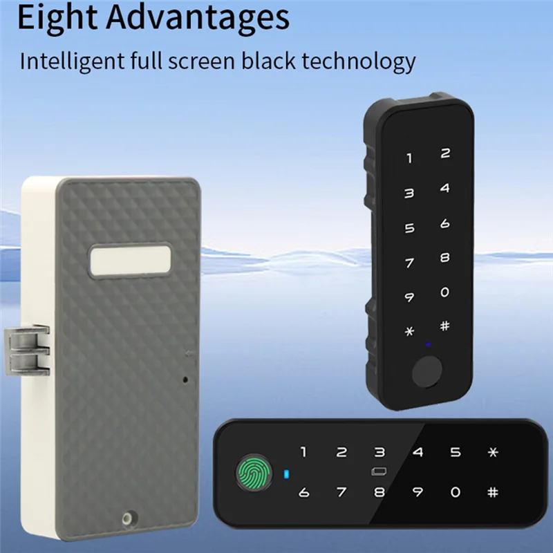 

ABSQ-Fingerprint Lock Electronic Lock Tuya Bluetooth Smart Wood Cabinet App Remote Control For Furniture Drawer Locker ES285-V