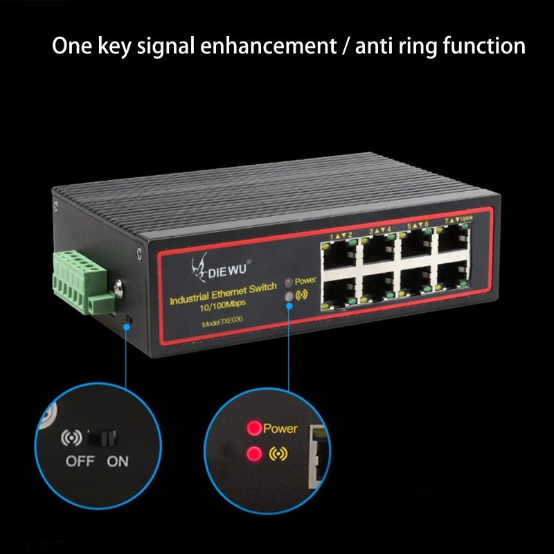

8 Ports Desktop 100 Mbps Switch Fast RJ45 Ethernet Switcher LAN Switching Hub Adapter Auto-adaptation TXE036 3XUE