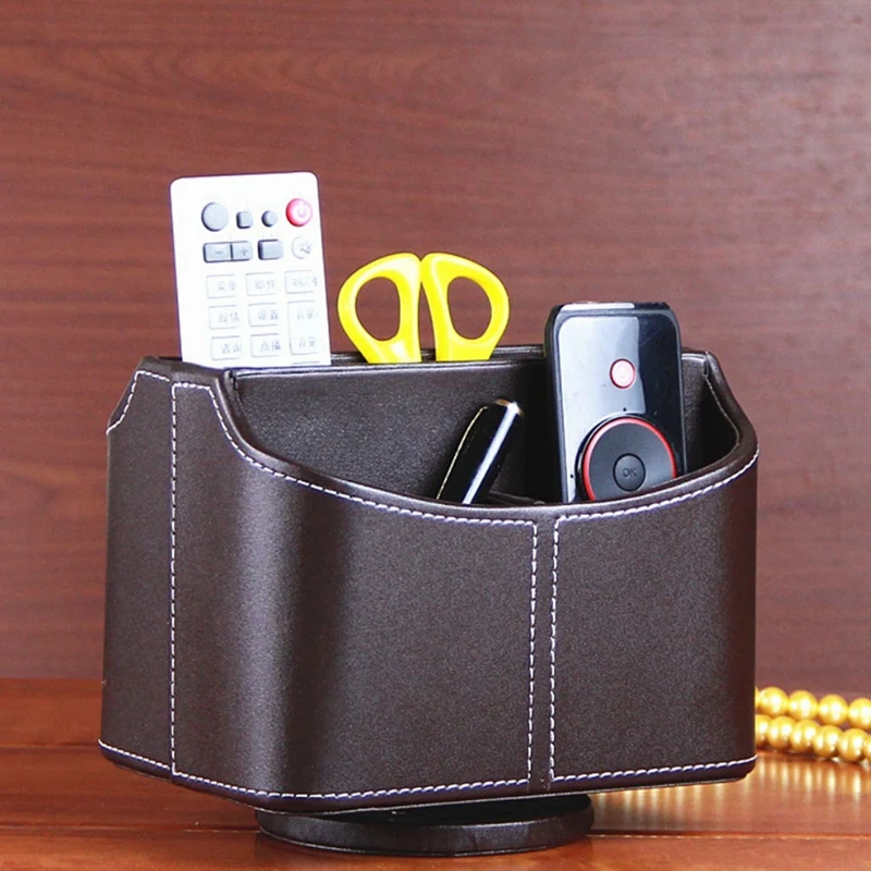 

GOOD-1 Универсальный кожаный органайзер 360° для телефона, пультов ДУ и косметики, настольный держатель для кистей и макияжа