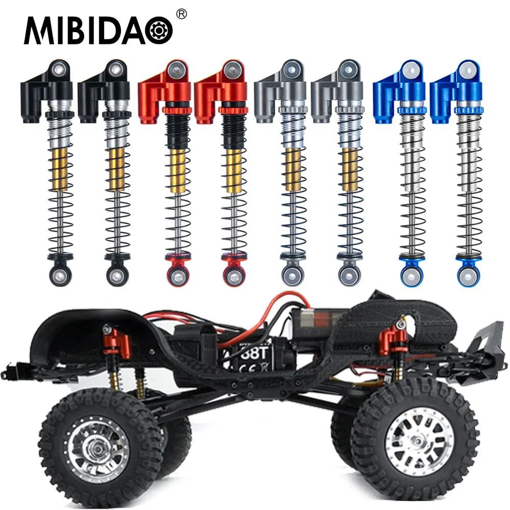 

MIBIDAO 4Pcs 48mm Metal Shock Absorber Damper for Axial SCX24 Deadbolt Chevrolet Wrangler Gladiator Bronco 1/24 RC Car Model