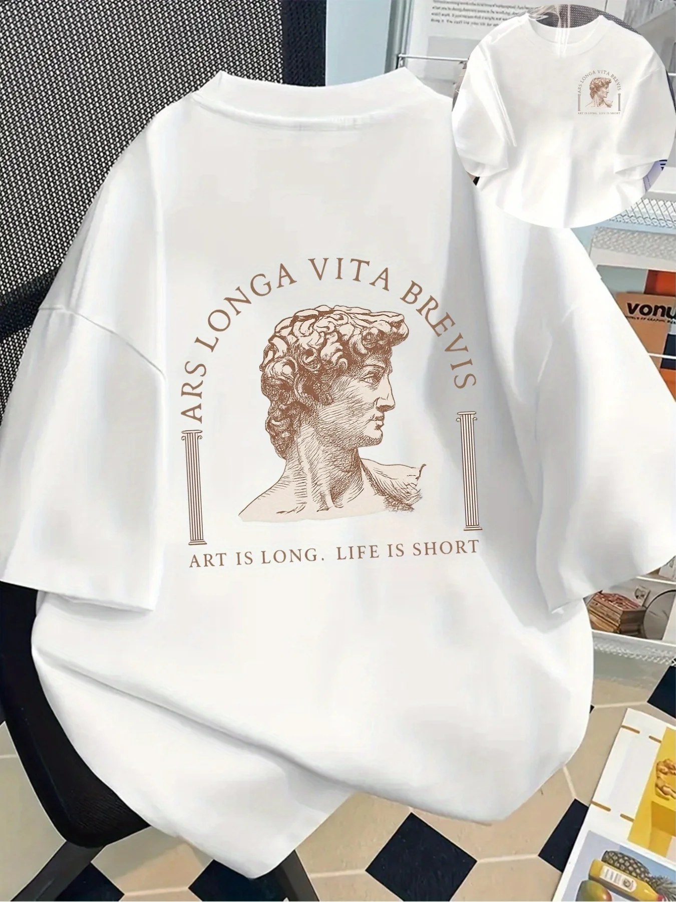 David Statue of Double-sided Printing Design Men's Fashion Art T-shirts Can Daily Leisure Sports The New Popular At Home