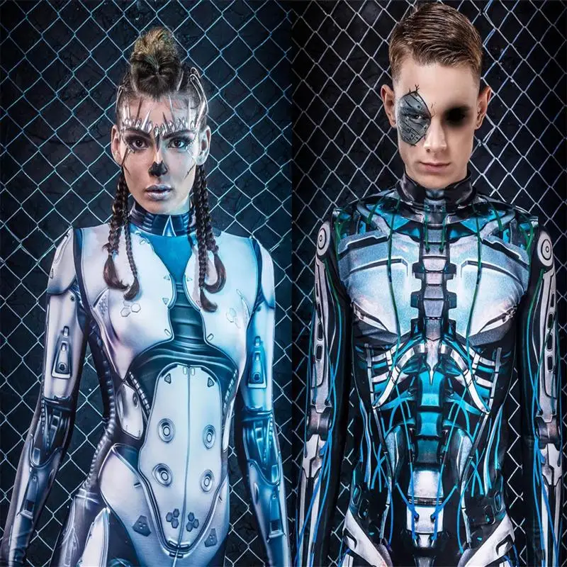 

Robot Costume Future Soldier Sci-Fi Halloween Transformation Costume Unisex Milk Silk Material High Content Autumn Fashion
