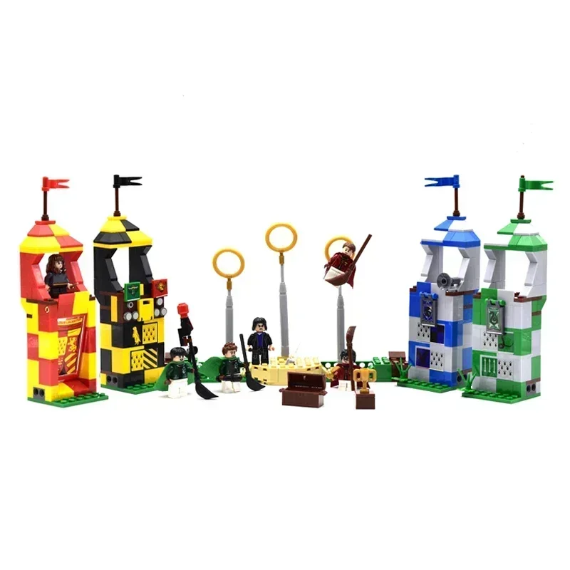 En Stock, juguetes calientes para niños, bloques de construcción Quidditch Match, bloques MOC 75956, regalos de cumpleaños y Navidad, Kit de modelo