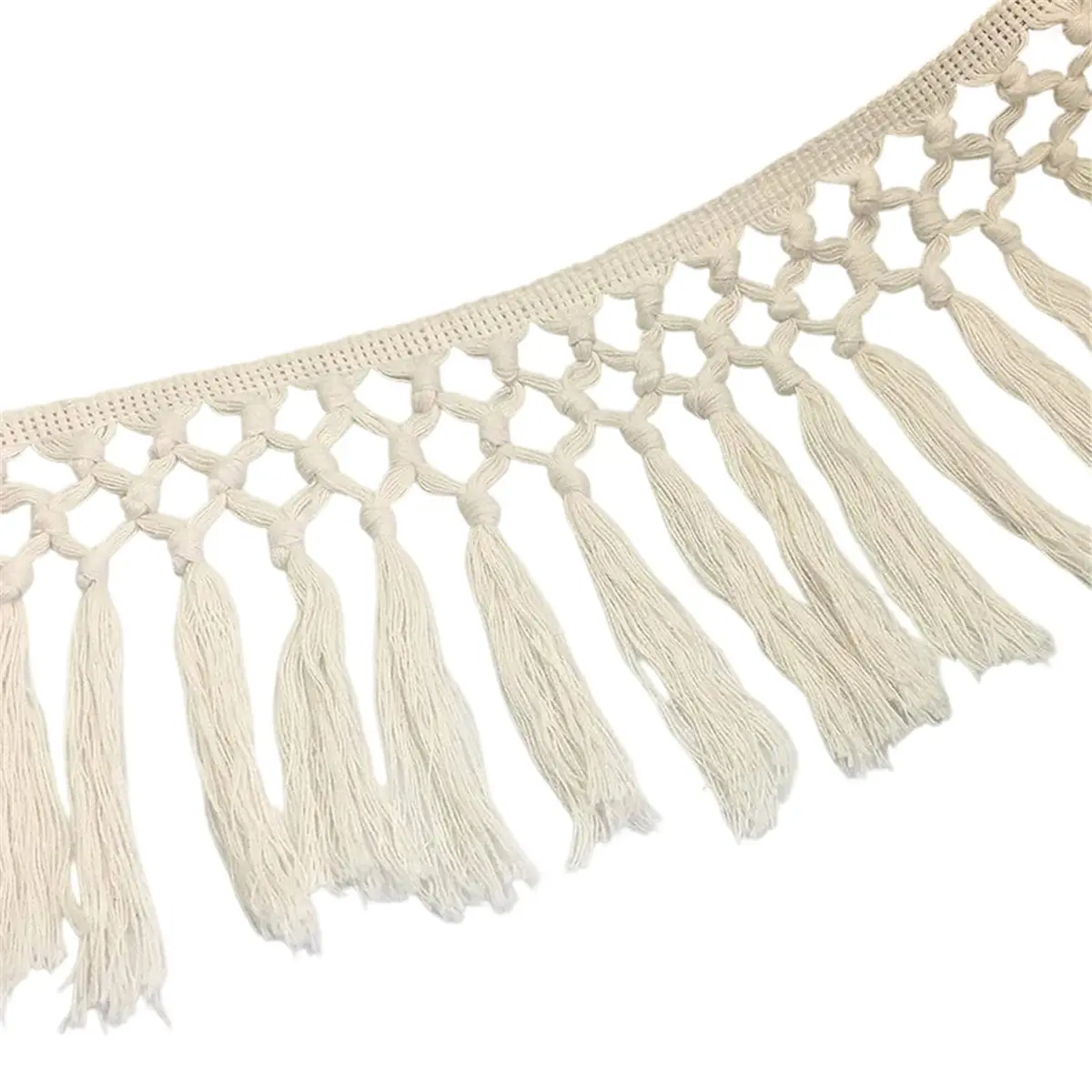 20 Yards 13cm Wide Cotton Tassel Trim, Boho Macrame Fringe for DIY Crafts and Home Decor