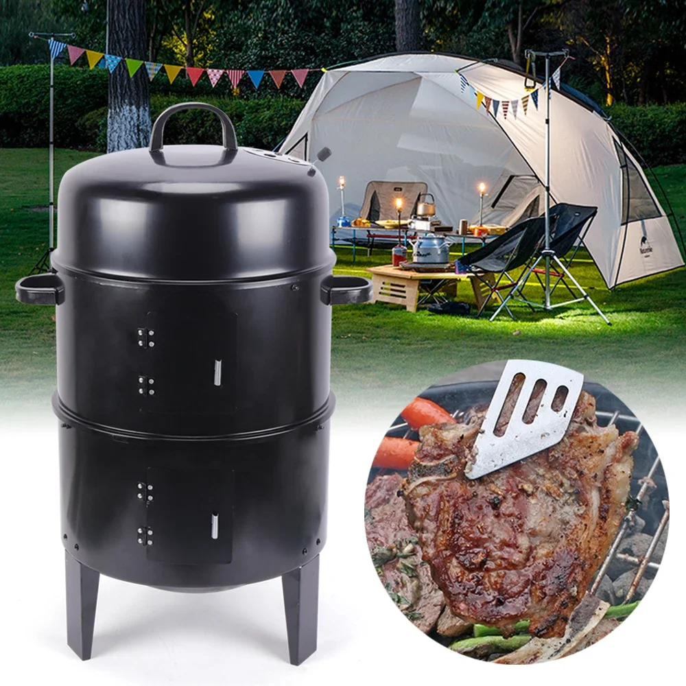 BBQ Smoker Oven Charcoal Smoker For Outdoor Barbecue Meat Food