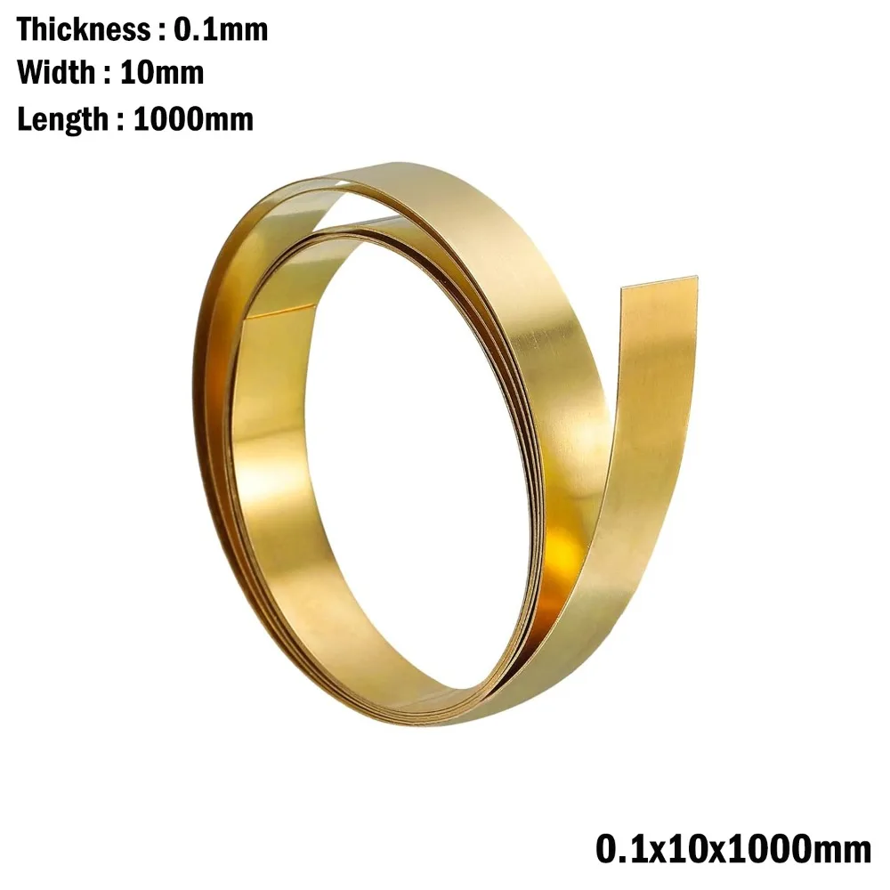 

New Thick 0.1-0.5mm Brass Sheet Brass Flat Width 10-60mm Length 1000mm Brass Metal Brass Strip