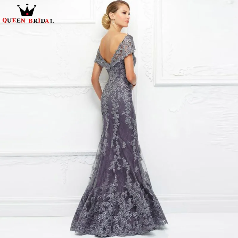 2023 Elegant Lace Mermaid Off the Shoulder  Mother of the Bride Dresses Plunge Neck Wedding Guest Gown Backless Custom Made DT65