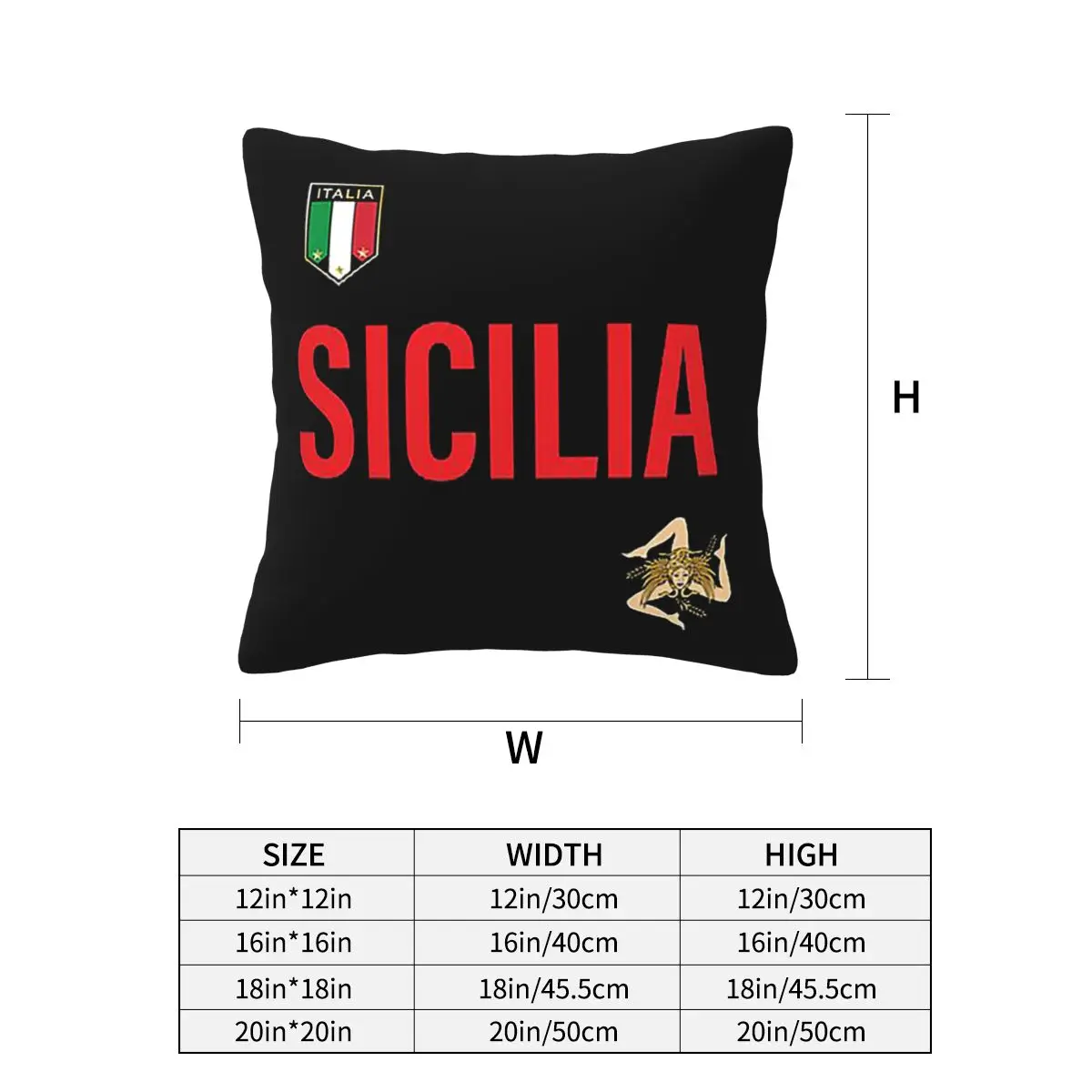 Sicily Jersey Square Pillowcase Pillow Cover Cushion Zip Decorative Comfort Throw Pillow for Home Bedroom