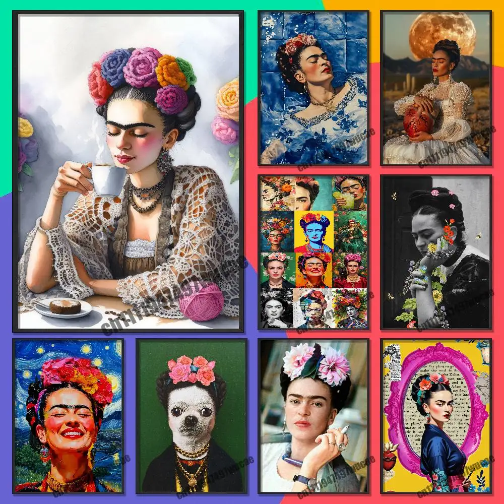 For F-Frida ART K-Kahlo Poster Cover Wall Murals Home Custom Self-adhesive Decoration Sticker Playbill Film
