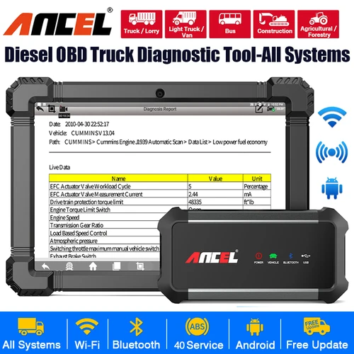 Imagen 1 del producto ANCEL X7 HD herramienta de diagnóstico de camiones de alta resistencia 12V 24V sistema completo EPB ABS reinicio de aceite SAS D.PF Regen TPMS ECU OBD2 escáner de camiones