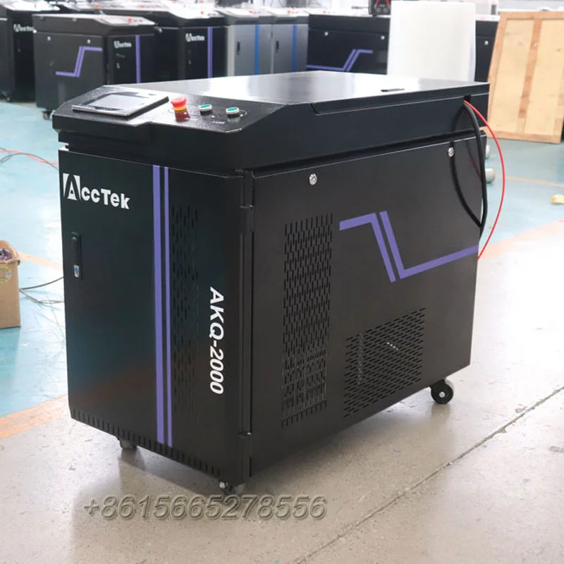 AccTek 2kw 3kw 6kw High Speed No Damage CNC Fiber Laser Cleaner for Cleaning of Car Engines and Transmission