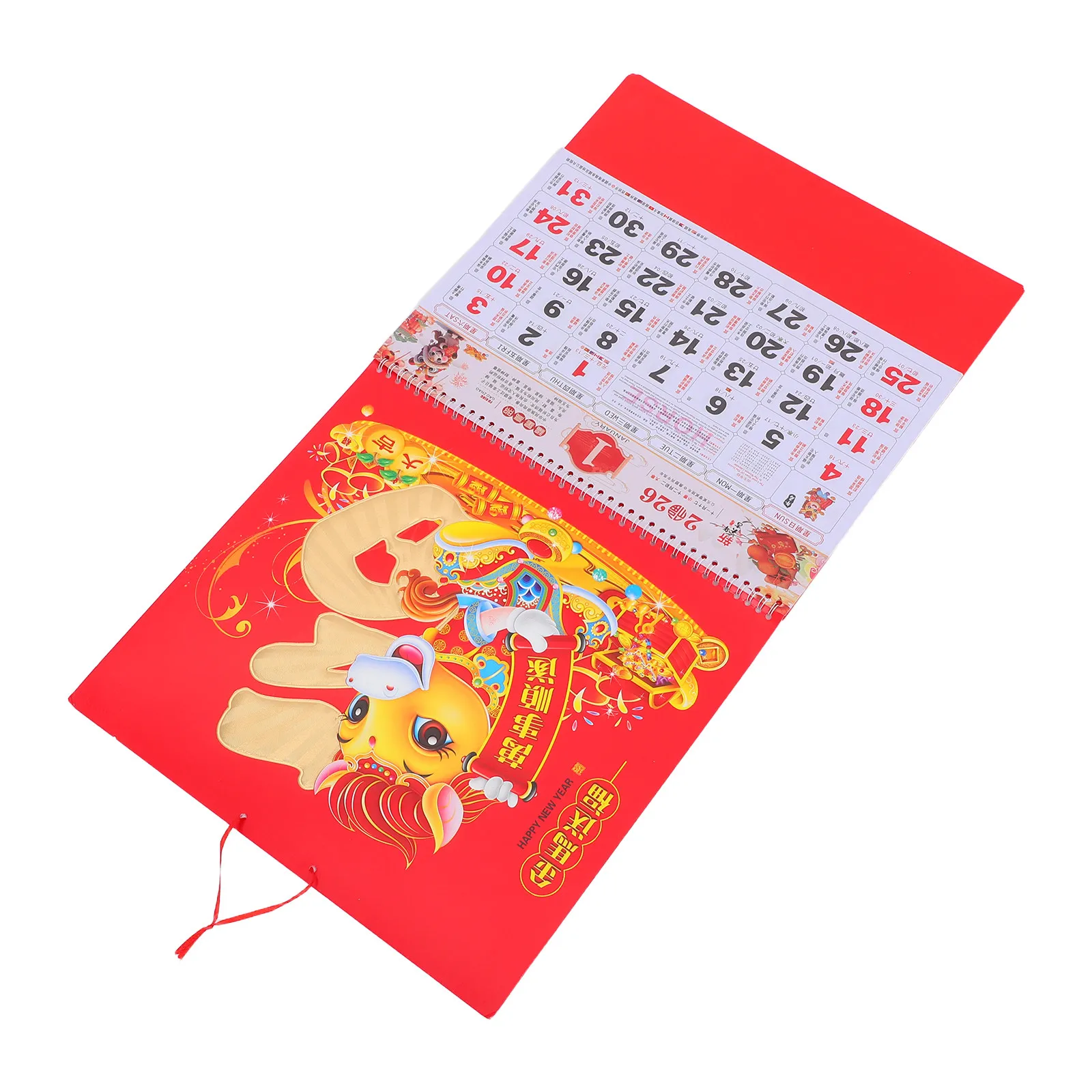 

2026 Chinese Wall Calendar Year of The Horse Hanging Lunar New Year Calendar Monthly Fortune Characters Office Home Decoration