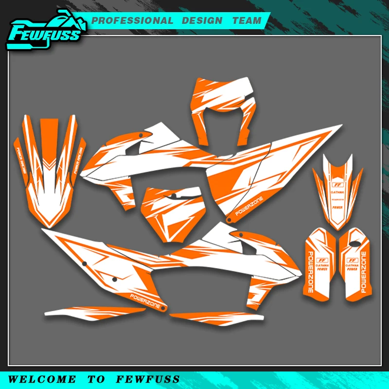 

Fewfuss Custom Graphics Decals Stickers Kit For KTM SX SXF 19-22 EXC EXCF XCW 2020-2023 Number Name Custom