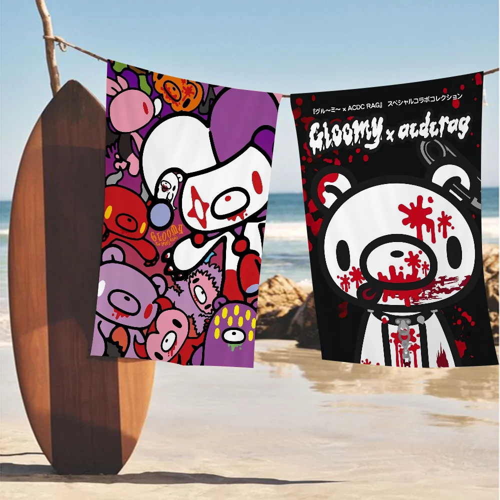 Cartoon G-gloomy Bear Beach Towels Shower Towel Sauna Travel Spa Microfiber Quick Dry Gym Accessories Cute Room Decor