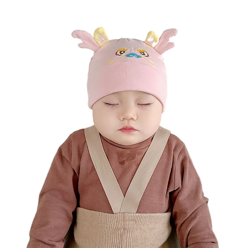 Hat Embroidery Dragon Baby Hat Spring Bonnet Caps Soft Breathable Hat for Baby Child Newborn Boy Girl 0-3 Month