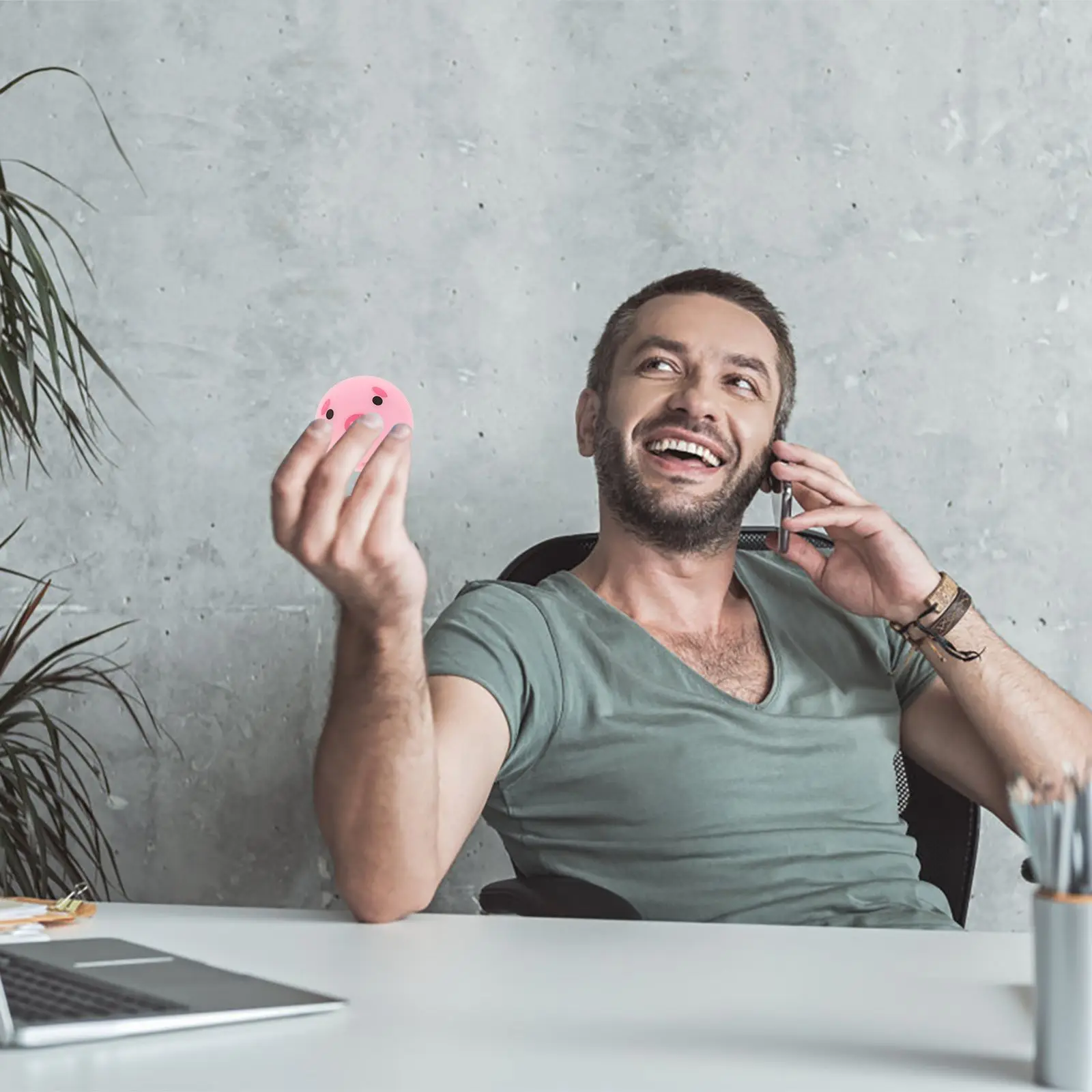 مجموعتان من ألعاب كعكة المحاكاة مكونة من 6 قطع على شكل كرات ضغط لحفلات الأطفال وتخفيف الضغط الحسي