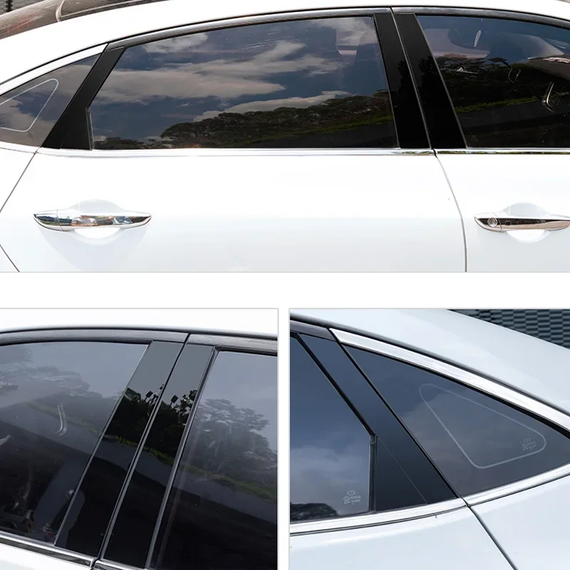 Car Middle Column PC Window Trims Decoration B C Pillar Sticker For Honda Accord 7th 8th 9th 2003 2007 2008 2017 Accessories