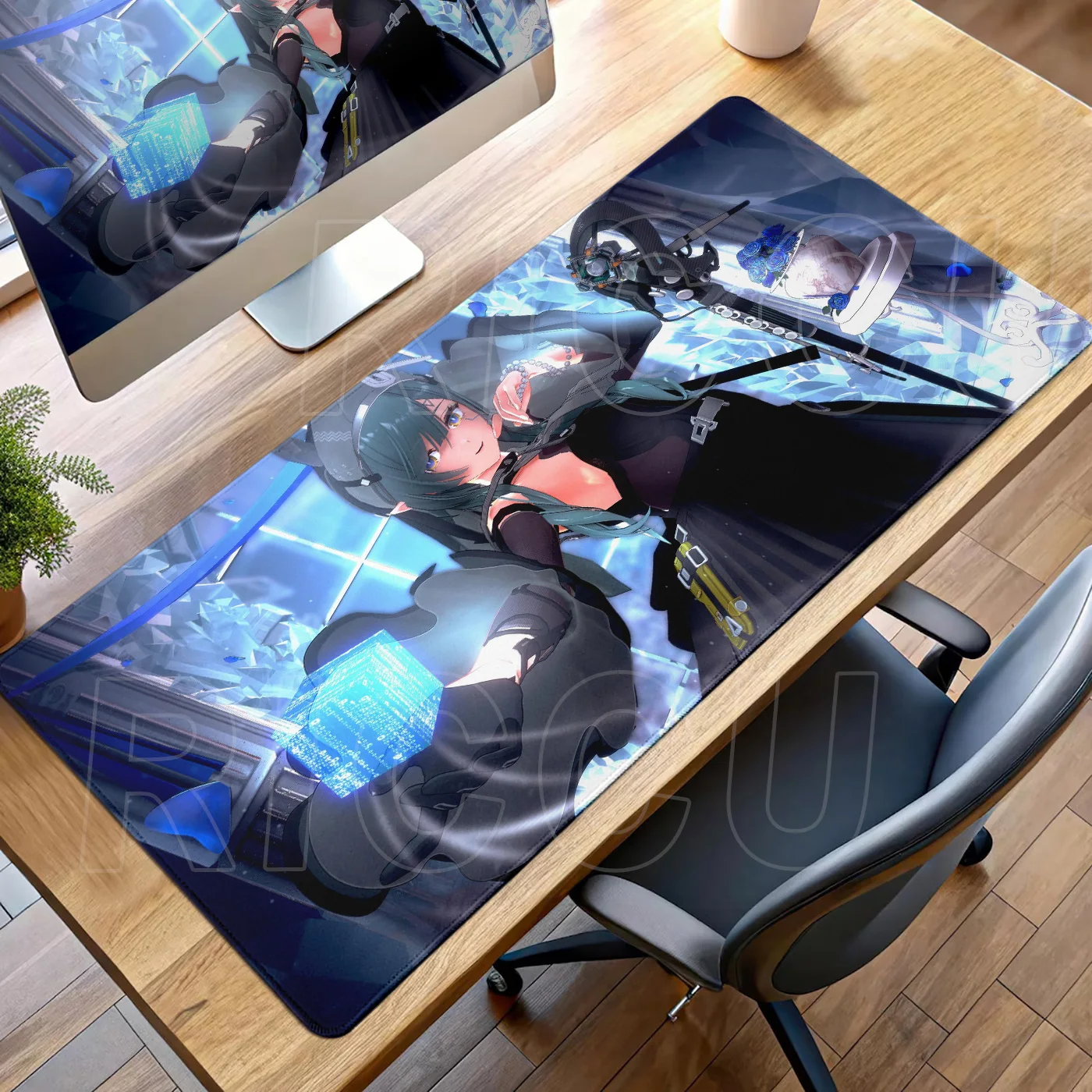 HD-Druck, XXL-Game-Mauspad „Arknights Endfield Xaihi“ mit schneller Reaktionszeit, rutschfeste Gummi-Gamer-Computermatten, Schreibtischunterlage, Teppichunterlagen – Detail 1