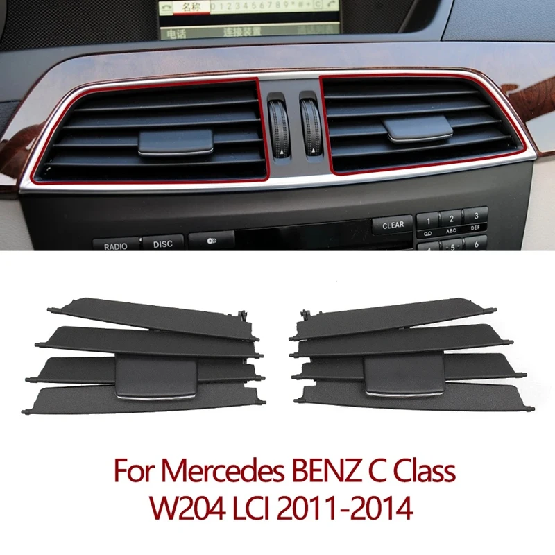 Front Central Dashboard LHD RHD Repair Kit AC Vent Grille Panel For -Mercedes-Benz C Class W204 LCI 2011-2014