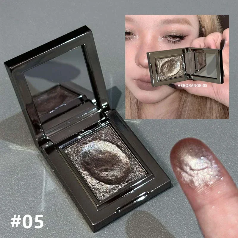 Metallischer Glitzer-Lidschatten-Creme Chamäleon Funkelnder Highlighter Aufhellendes Make-up Rauchblau Perlglanz-Lidschatten-Palette – Detail 13