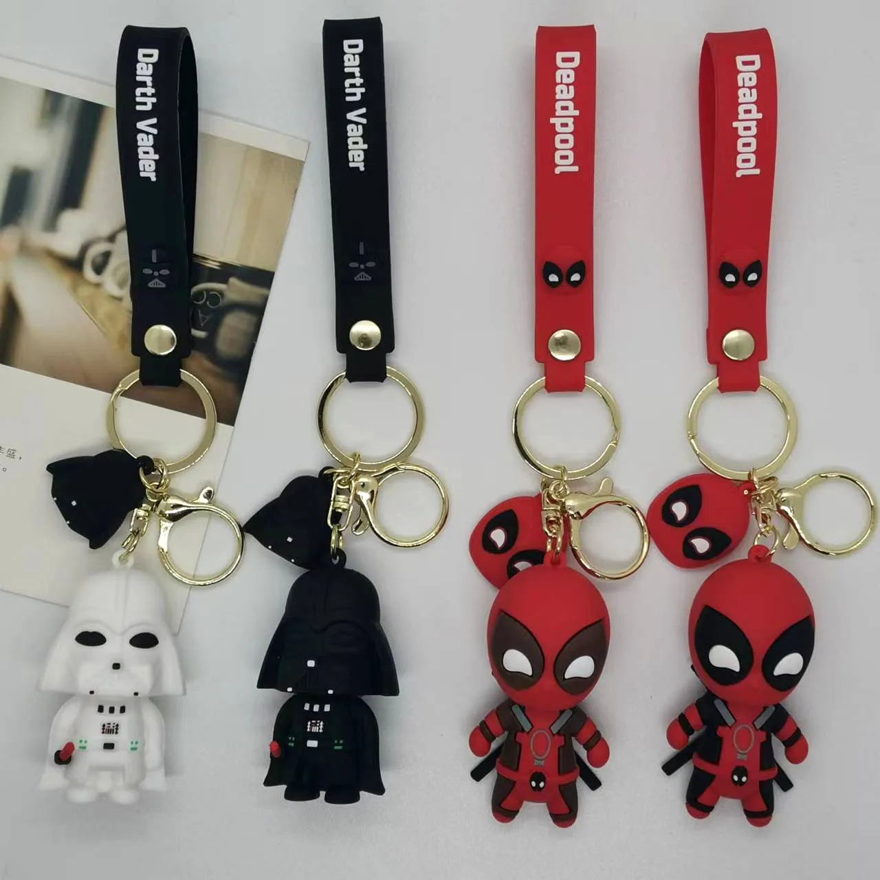 

Cross Border Creative Cartoon Star Wars Deadpool Doll Keychain Couple Bag Car Keychain Accessories Y2k Fashion Toys Anime Frind