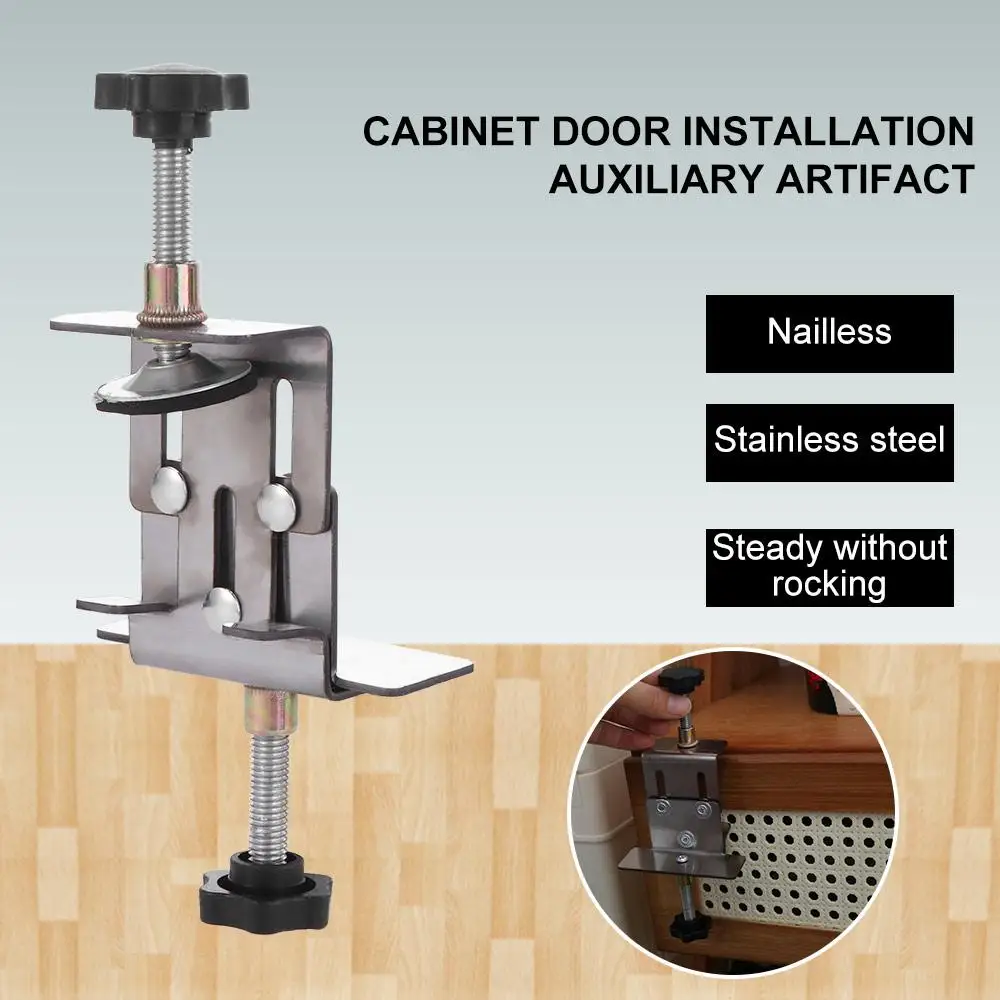 

Adjustable Cabinet Door Installation Positioner Stainless Steel Effort Cabinet Door Mounting Jig Thickened Save Time