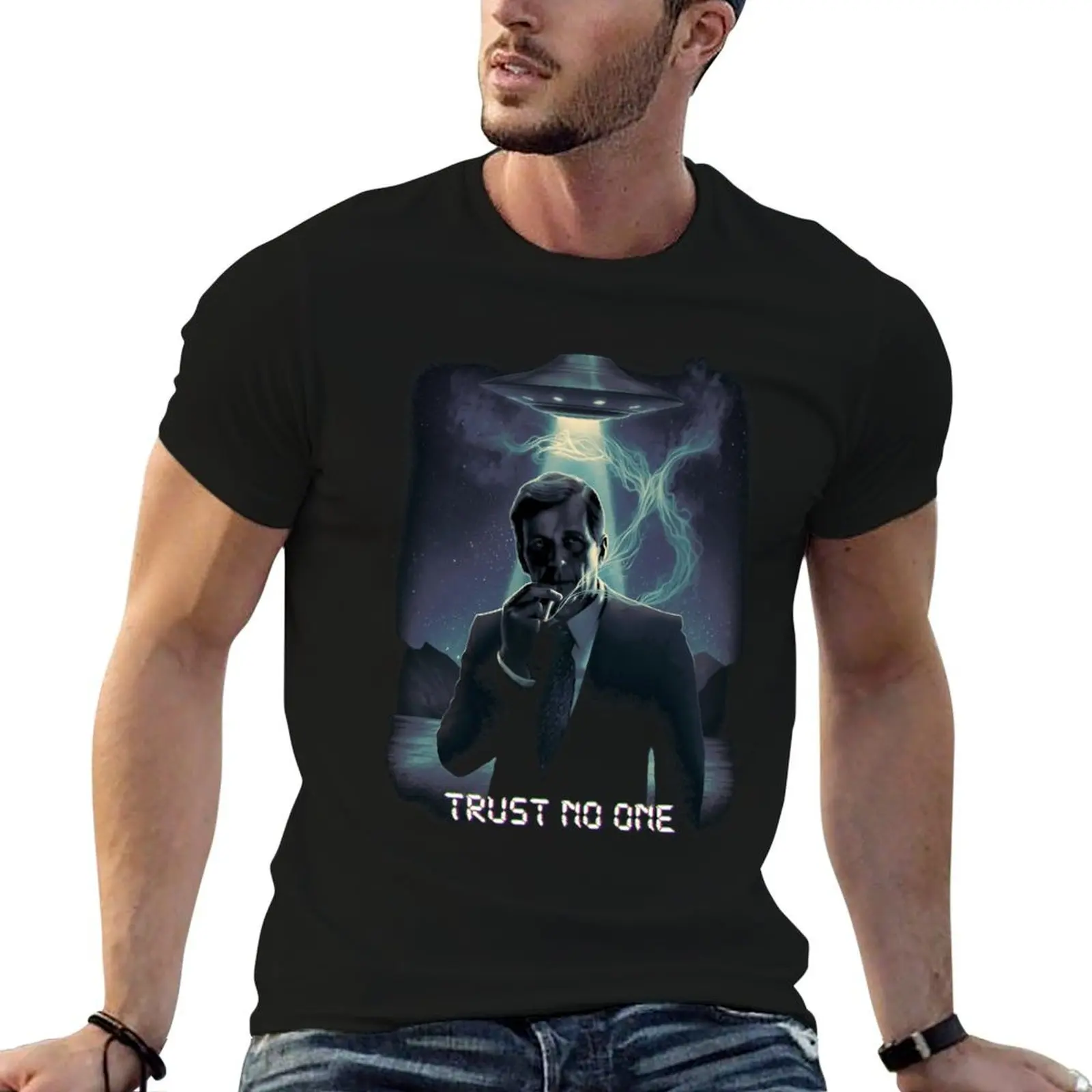 

Trust no one - Cigarette Smoking Man \t T-Shirt anime blanks mens graphic t-shirts pack