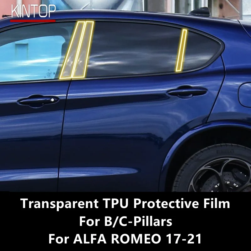 

For ALFA ROMEO STELVIO 17-21 B/C-Pillars Transparent TPU Protective Film Anti-scratch Repair Film Accessories Refit