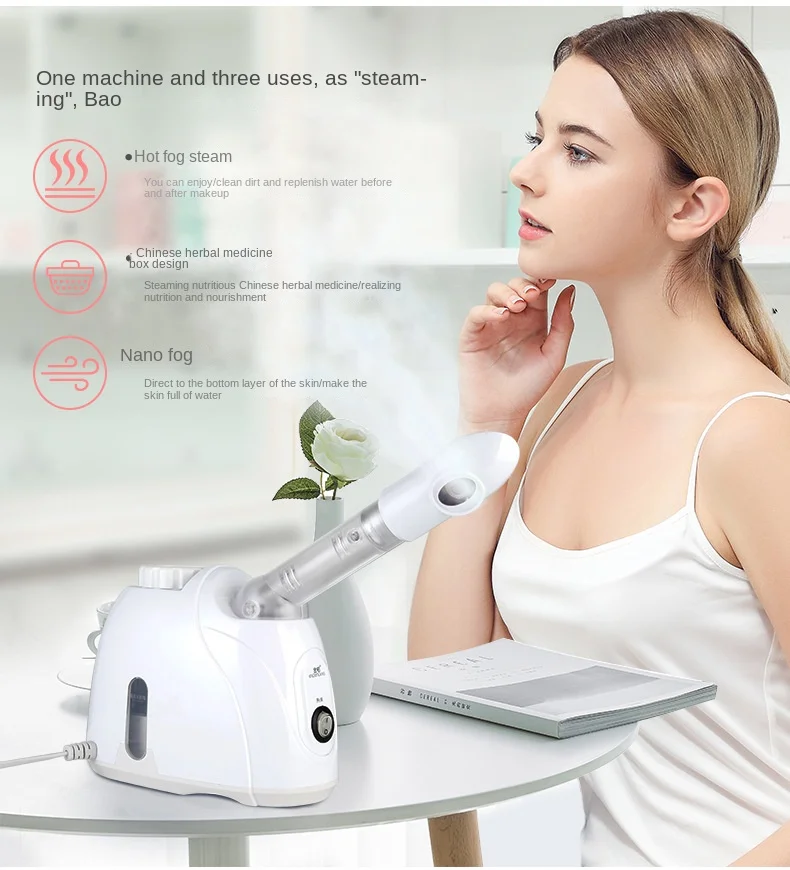 Hot-spray facial steamer nano-spray hydrator household pore opening spray