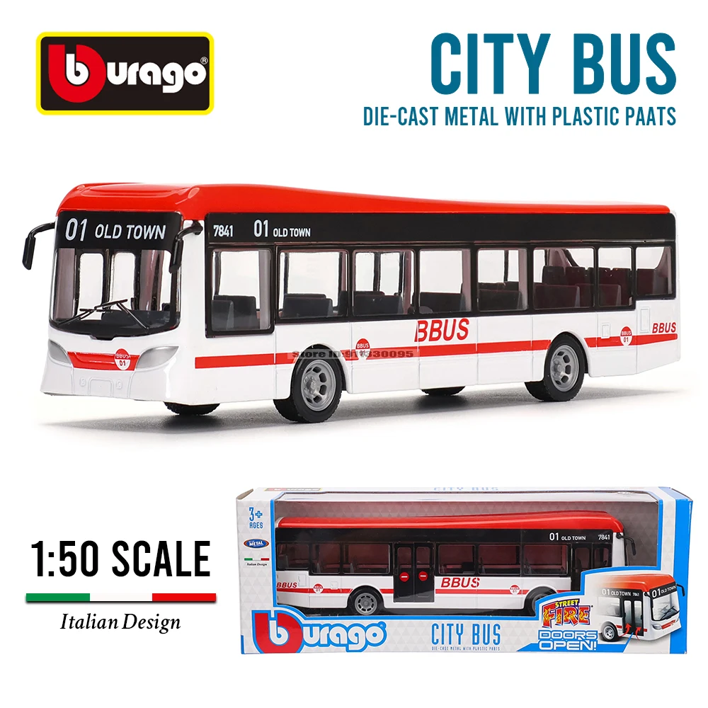 Bburago 1/50 City bus  Alloy Luxury Vehicle Diecast Cars Model Toy Collection Gift