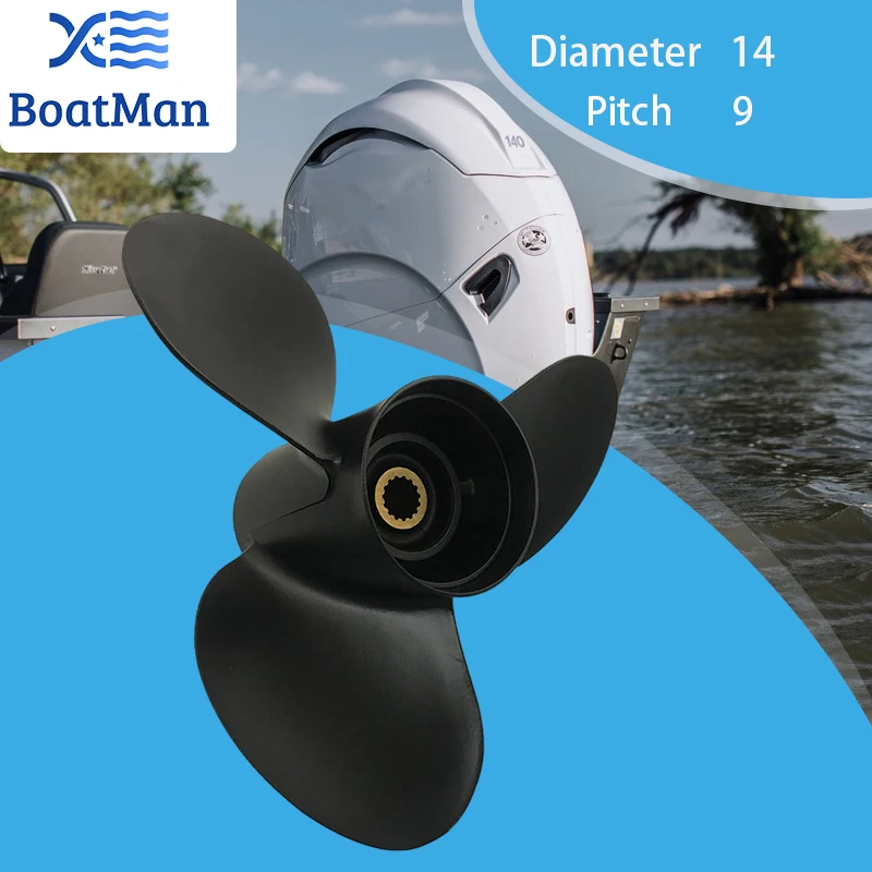 

Boat Outboard Propeller 14x9 For Tohatsu Motor 60HP 70HP 90HP 115HP Aluminum 15 Tooth Spline 3HKB64518-0 Engine Accessories