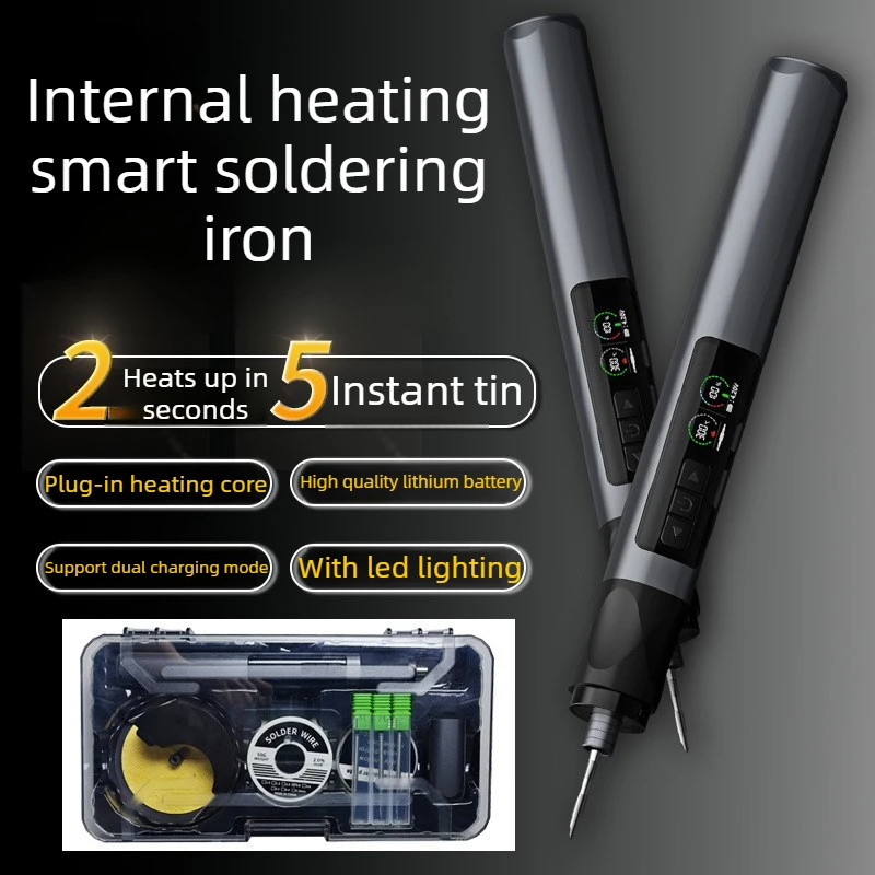 USB Wireless Soldering Iron Kit OLED Digital Display Electric Soldering Iron Heater Repair Rechargeable Welding Tools Portable
